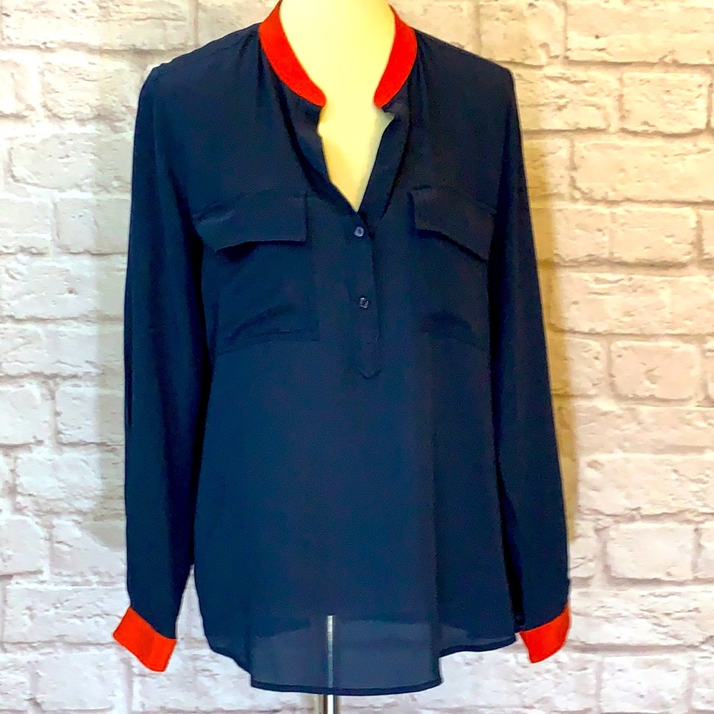 Vince navy silk tunic size 8